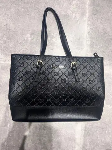 메종 드 플뢰르 토트백 모노그램 블랙 금 로고 A4 수납 가능