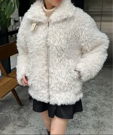 Chico 스탠드 푸들 자켓 아이보리