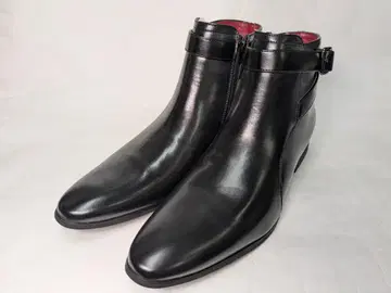 7cm UP 시크릿 몽크 스트랩 사이드 지퍼 부츠 블랙