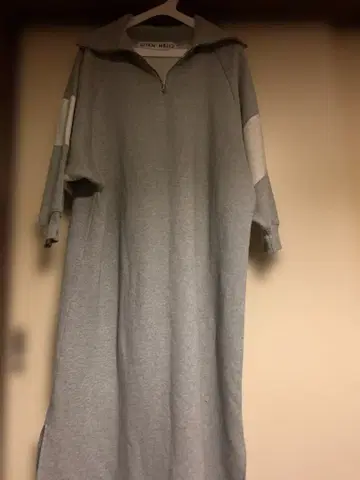 CITEN 그레이 지퍼 롱 원피스