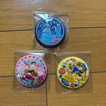 디즈니 자수 캔뱃지 3종 세트