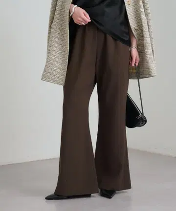 택 포함 새상품 오메카시 이지 플레어 슬랙스 브라운 갈색 롱 레그 럭셔리