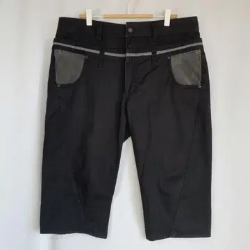 OILCAKE 하프 팬츠 더블 허리 밴딩 XL 블랙.2555