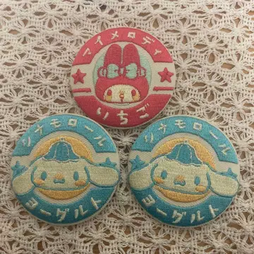 산리오 캐릭터 자수 캔뱃지 3개 세트