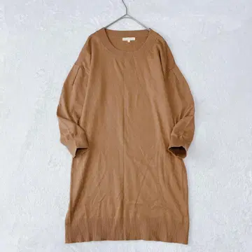 해시 애쉬 | 니트 원피스 [ 2 ] 크루넥 빅 사이즈 카멜