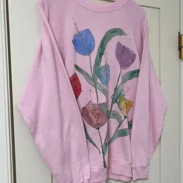 usa제 90's 빈티지 꽃무늬 프린트 핑크 트레이닝복 사이즈 L