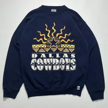 90s 로고7 NFL 카우보이즈 USA제 맨투맨 L 네이비5432