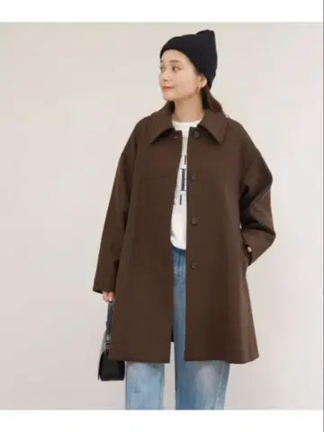 JOURNAL STANDARD 브라운 스텐칼라 텐트 코트