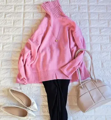 유나이티드 애로우즈 BEAUTY&YOUTH 고급 캐시미어 혼방 니트 핑크