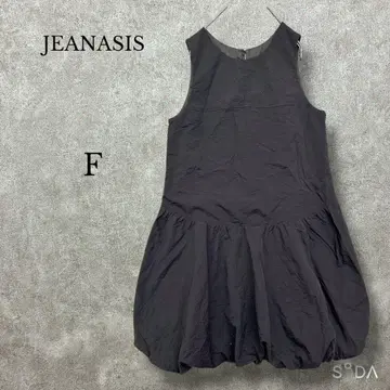 지나시스 [ F ] 슬리브리스 벌룬 미니 원피스 주름 가공 안감 있음