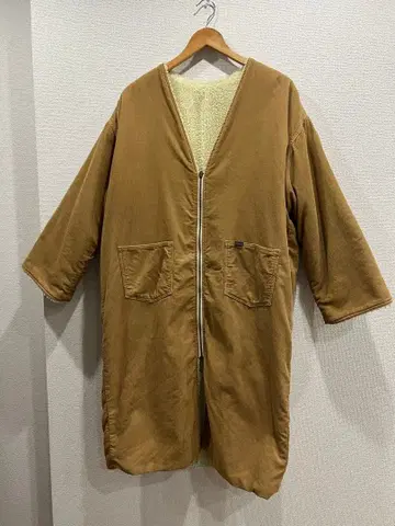 [ Wrangler ] 보아 소재 집업 롱 코트 리버서블