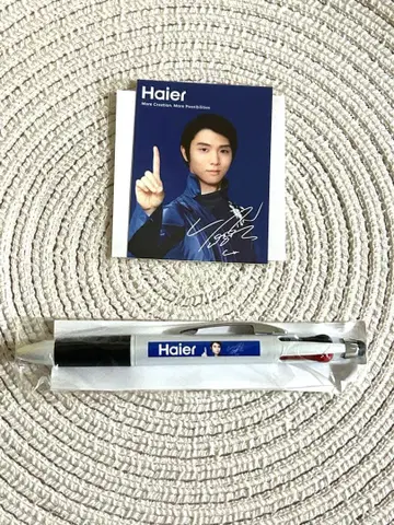 하뉴 유즈루 Haier 사인 포함 오리지널 스티커와 볼펜 세트