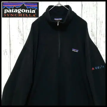 파타고니아 플리스 자켓 XL 신틸라 하프 지퍼 빈티지 블랙