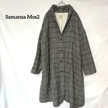 Samansa Mos2 체크 롱 코트 아우터 FREE