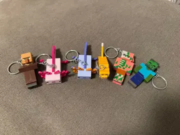 [ 레어 포함 ] Minecraft 캐릭터 키링 6개 세트