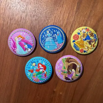 디즈니 자수 핀 배지 5종 세트 프린세스 세트