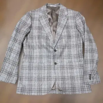 두클라쎄 체크 무늬 테일러드 자켓