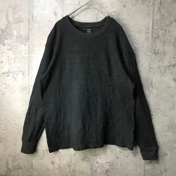 B1411 구제 의류 롱 T 차콜 무지 90s Y2K