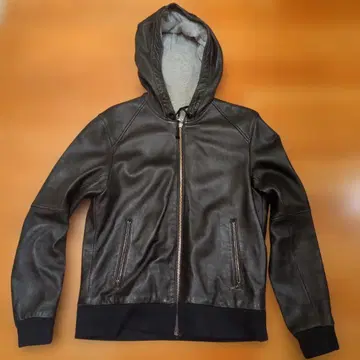 블랙 가죽 자켓 후드 COMME CA DU MODE