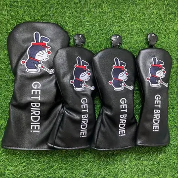 [새상품] 4세트 도라에몽 골프클럽 헤드커버 1+FW+FW+UT 블랙