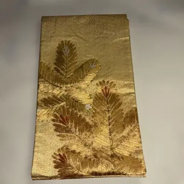 c12173 골드 컬러 잎사귀 무늬 후쿠로 오비