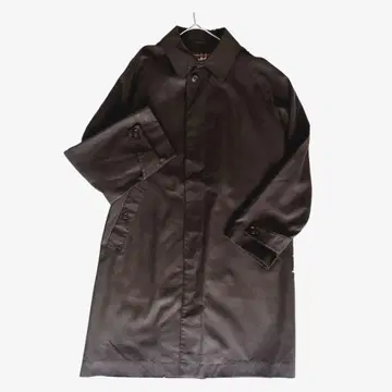 플레이 발마칸 코트 체크 안감 히요쿠 버튼 사양 다크 브라운 출퇴근