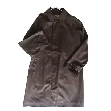 플레이 발마칸 코트 체크 안감 히요쿠 버튼 사양 다크 브라운 출퇴근