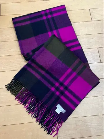 조슈아 에리스 캐시미어 대형 스톨 프라이머리 블랙워치 핑크