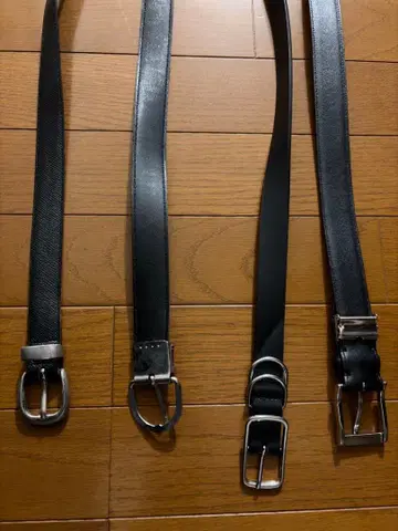 블랙 가죽 벨트 4개 세트