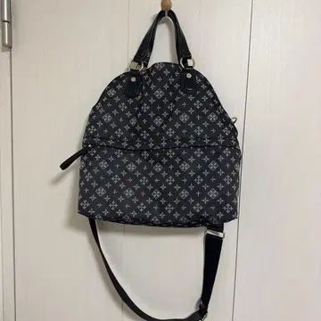 러셋 russet 숄더백 블랙 로고 패턴