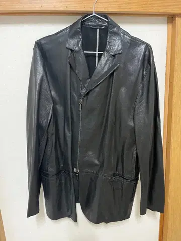 질 샌더 남성용 파스타 가죽 자켓