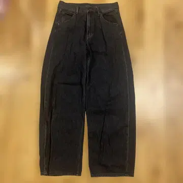 UNIQLO 배기 커브 청바지 다크 그레이 25