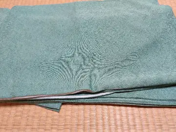 순수 실크 이로무지 이중 기모노 그린