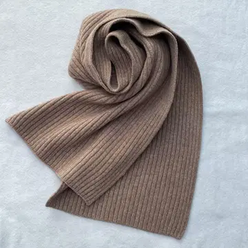 새상품급 유나이티드 애로우즈 울 100% 머플러 리브 편직 머플러 베이지