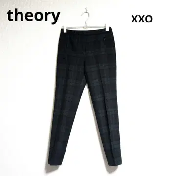 0479 theory 띠어리 체크 테이퍼드 팬츠 XXO