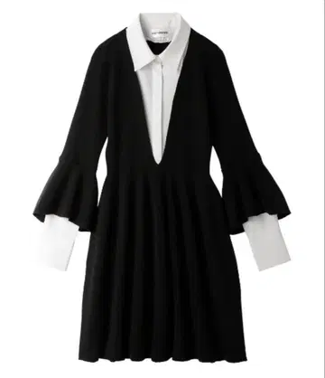 Lily Brown 셔츠 도킹 니트 미니 원피스