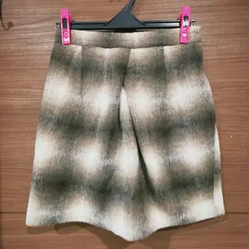 JILLSTUART 질스튜어트 체크 무늬 미니 스커트 사다리꼴 스커트