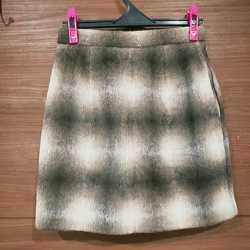 JILLSTUART 질스튜어트 체크 무늬 미니 스커트 사다리꼴 스커트