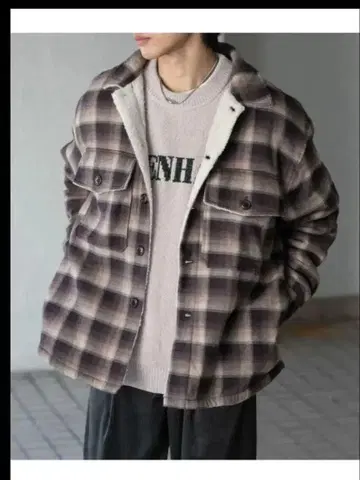 SENSE OF PLACE 어반 리서치 보아 체크 자켓