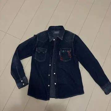 Blublue 다크 블루 데님 셔츠