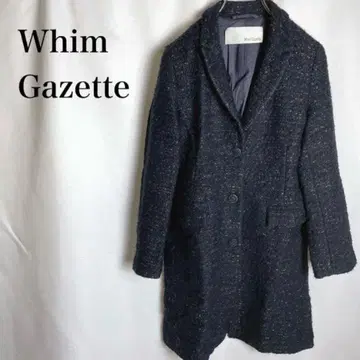 Whim Gazette 모헤어 혼방 롱 코트 일본제 네이비 윔 가젯