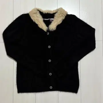 마리콴트 런던 퍼 달린 가디건 블랙 사이즈 M