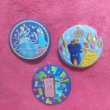디즈니 자수 캔뱃지 3개 세트