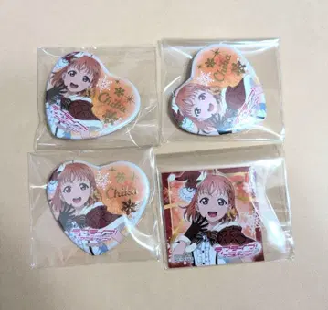 Aqours 징글벨이 멈추지 않아 타카미 치카 하트형 캔뱃지 스티커