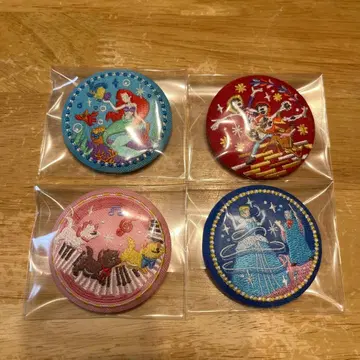 디즈니 자수 캔뱃지 4개 세트