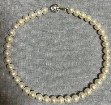 세미 바로크 담수 펄 목걸이 빅볼 10~12mm