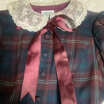 영국제 로라 애슐리 체크 무늬 긴팔 무릎 기장 원피스 36 사이즈