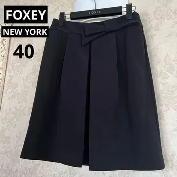새상품급 사이즈 40 폭시 뉴욕 박스 플리츠 스커트 블랙