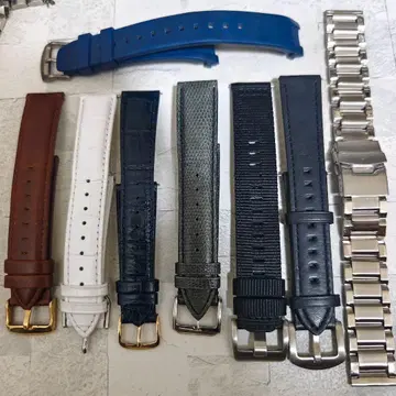 8개 세트 20mm 남성용 손목시계 벨트 가죽 스테인리스 메탈 밴드