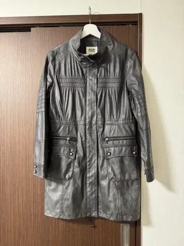 JIZZO INTERNATIONAL 그레이 가죽 코트